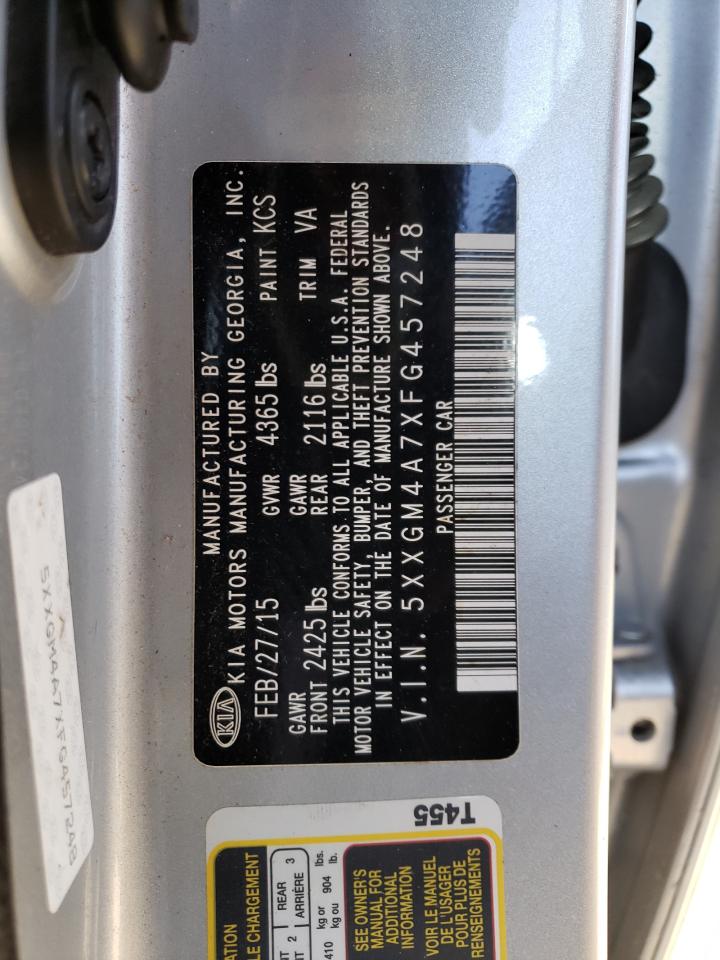 5XXGM4A7XFG457248 2015 Kia Optima Lx