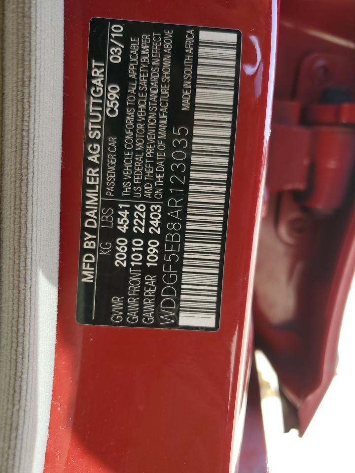 WDDGF5EB8AR123035 2010 Mercedes-Benz C 300