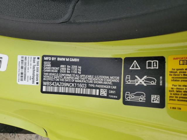 2022 BMW M4 COMPETI - WBS43AZ09NCK11603