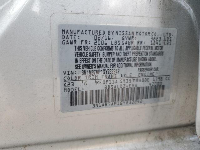 2016 Nissan Sentra S VIN: 3N1AB7AP1GY232242 Lot: 46428934