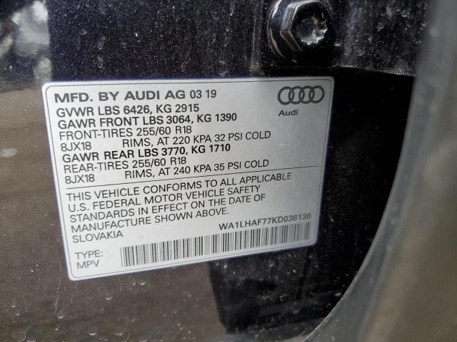 VIN WA1LHAF77KD038136 2019 Audi Q7, Premium Plus no.13