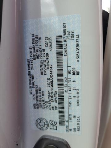 2020 FORD ESCAPE SE - 1FMCU9G66LUC44342