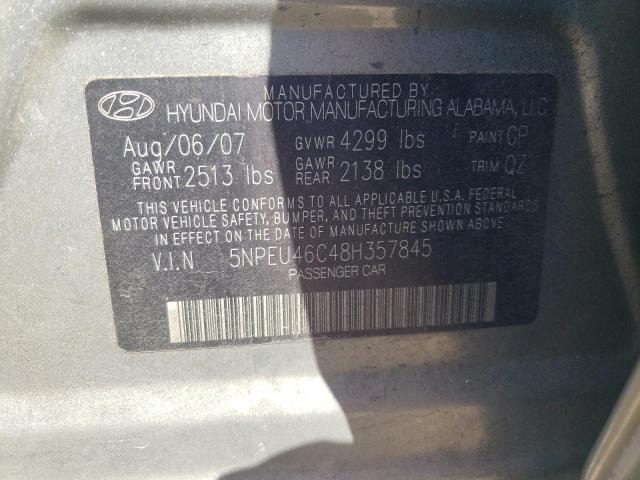 2008 Hyundai Sonata Se VIN: 5NPEU46C48H357845 Lot: 49011644