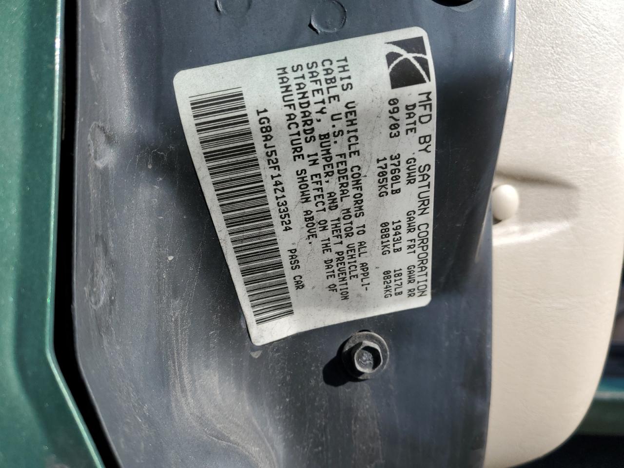 1G8AJ52F14Z133524 2004 Saturn Ion Level 2