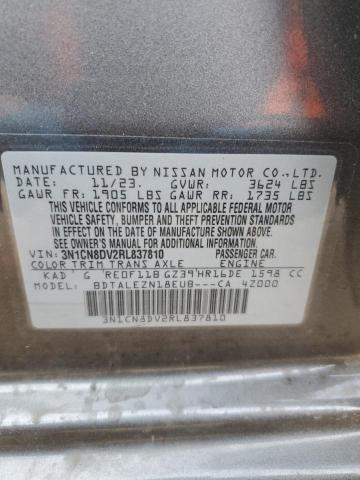 2024 Nissan Versa S VIN: 3N1CN8DV2RL837810 Lot: 46673174