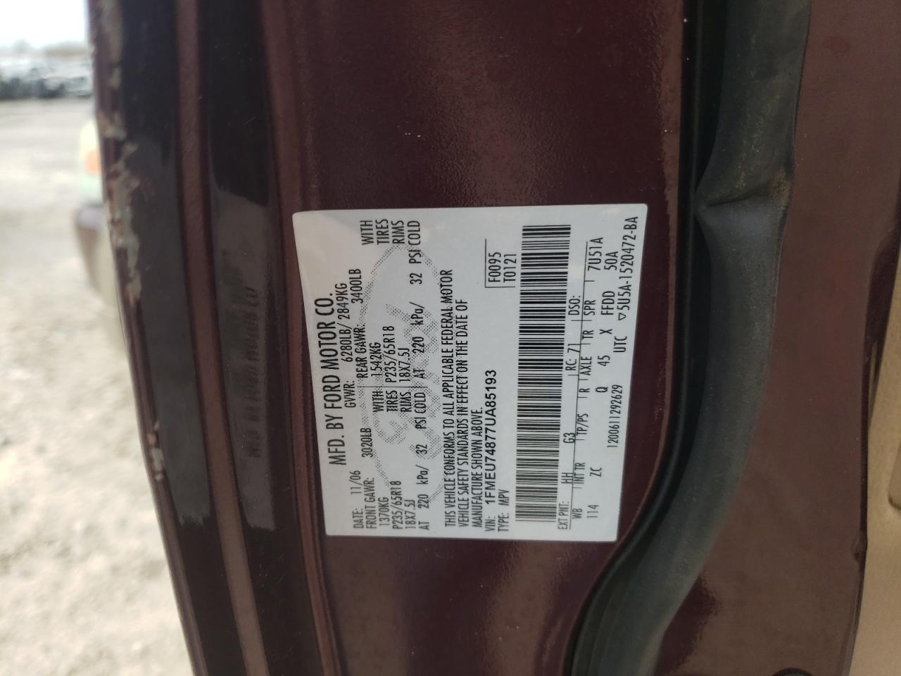 1FMEU74877UA85193 2007 Ford Explorer Eddie Bauer