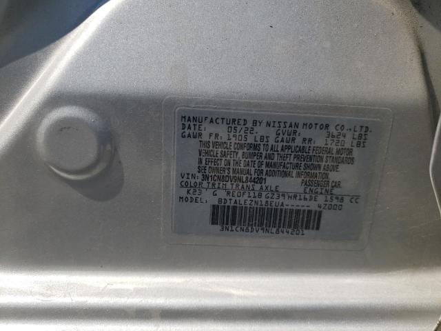 2022 Nissan Versa S VIN: 3N1CN8DV9NL844201 Lot: 48653554