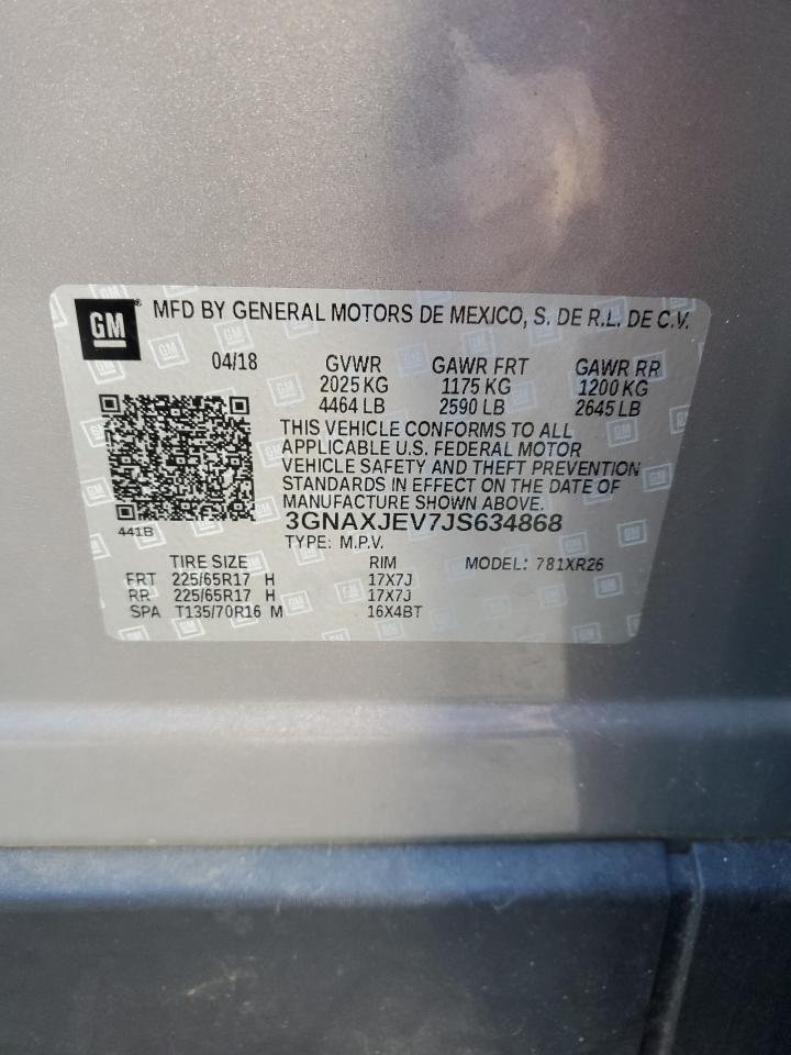 3GNAXJEV7JS634868 2018 Chevrolet Equinox Lt