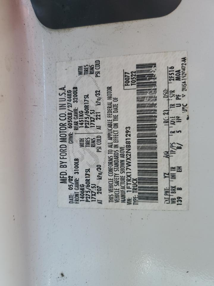 1FTRX17WX2NB81293 2002 Ford F150