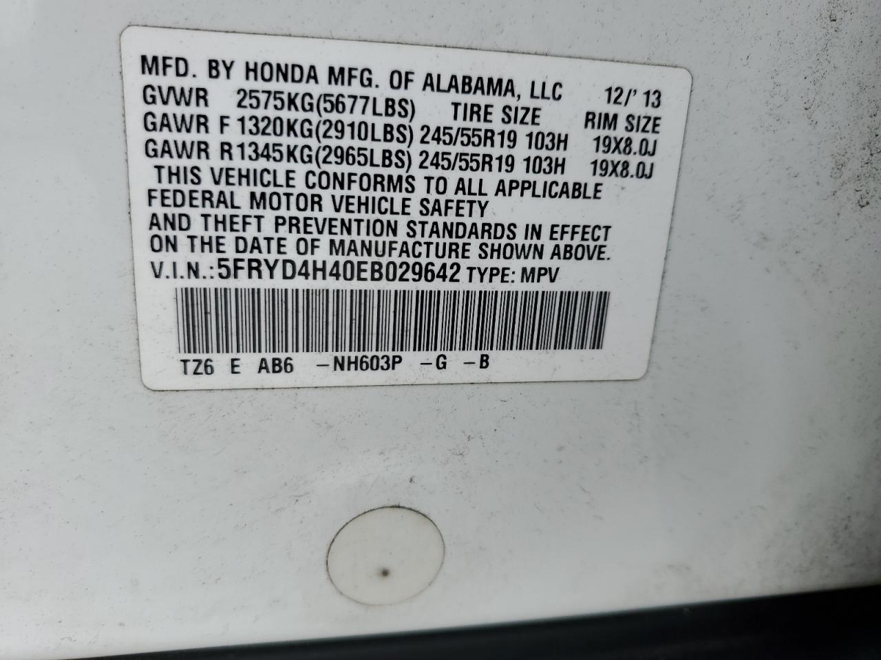 5FRYD4H40EB029642 2014 Acura Mdx Technology