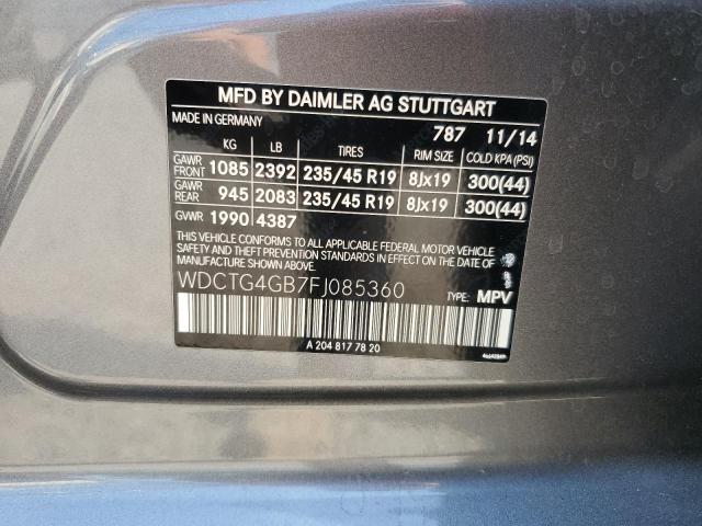 VIN WDCTG4GB7FJ085360 2015 Mercedes-Benz GLA-Class,... no.13