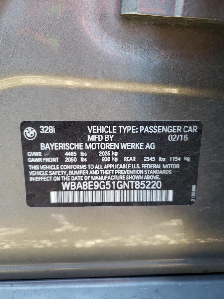 WBA8E9G51GNT85220 2016 BMW 328 I Sulev