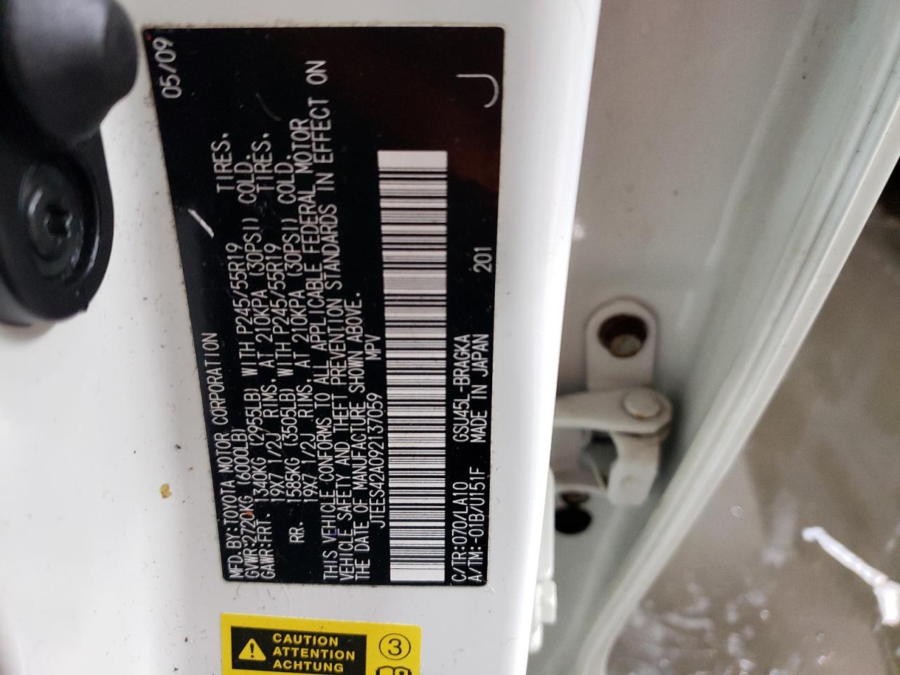 JTEES42A092137059 2009 Toyota Highlander Limited