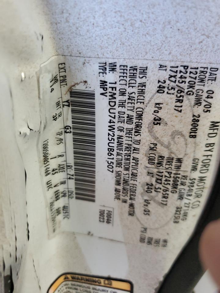 1FMDU74W25UB61507 2005 Ford Explorer Eddie Bauer