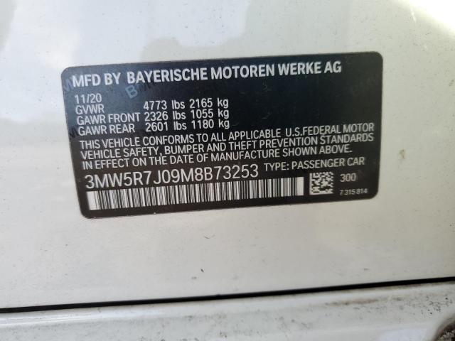 2021 BMW 330XI 3MW5R7J09M8B73253