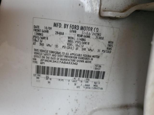 2010 Ford Edge Limited VIN: 2FMDK3KC7ABA53343 Lot: 46811414