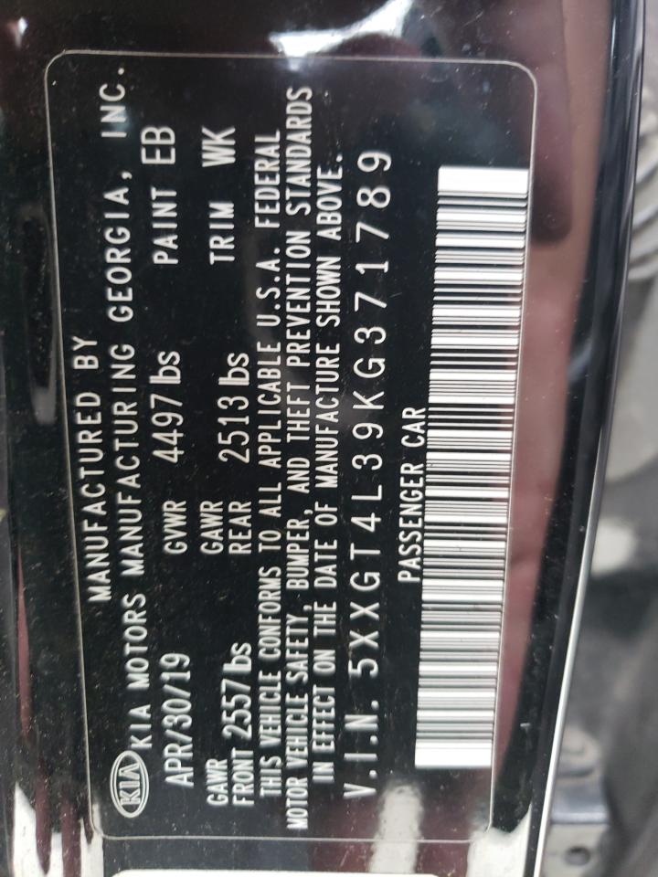 5XXGT4L39KG371789 2019 Kia Optima Lx