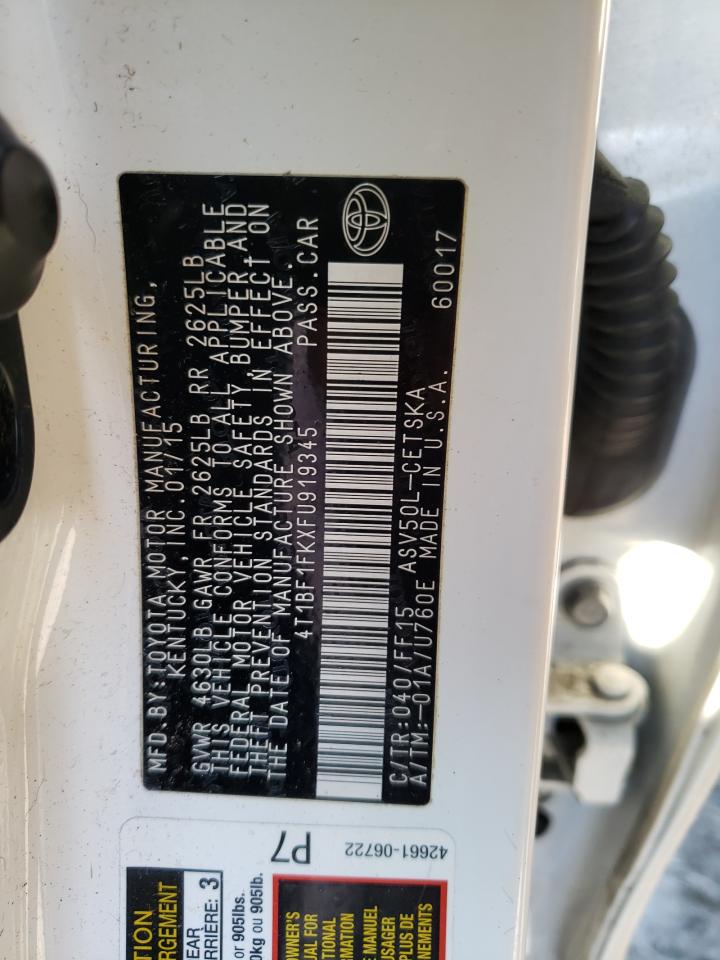 4T1BF1FKXFU919345 2015 Toyota Camry Le