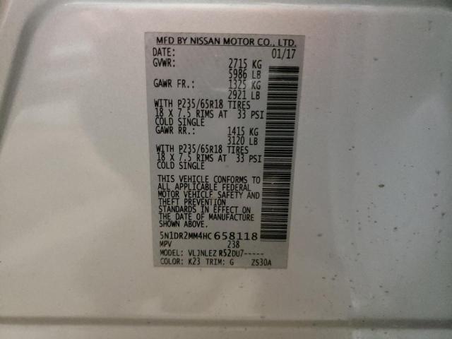 2017 NISSAN PATHFINDER - 5N1DR2MM4HC658118