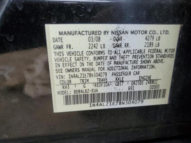 2008 Nissan Altima 2.5 VIN: 1N4AL21E78N504079 Lot: 46408464