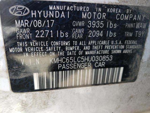 2017 HYUNDAI IONIQ BLUE - KMHC65LC5HU030853