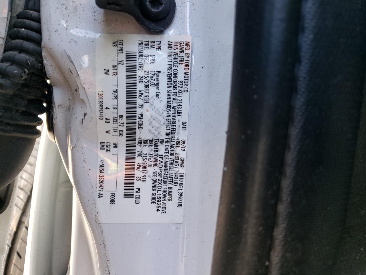 1FADP3F2XDL159254 2013 Ford Focus Se