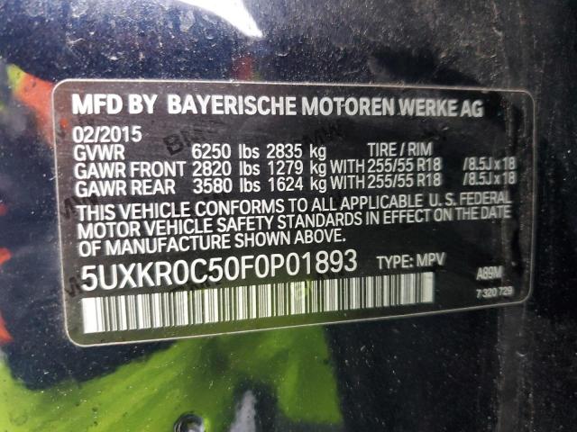 VIN 5UXKR0C50F0P01893 2015 BMW X5, Xdrive35I no.13