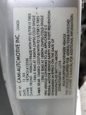 2004 Chevrolet Tracker Zr2 VIN: 2CNBJ734746912016 Lot: 47392864