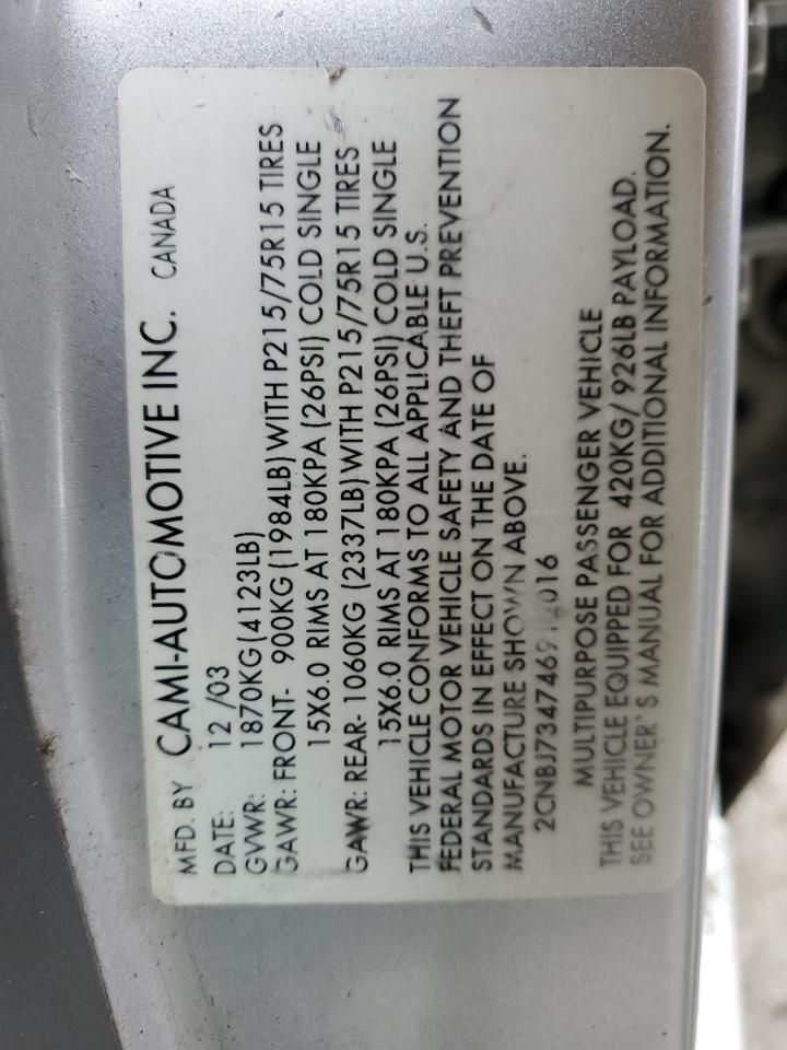 2CNBJ734746912016 2004 Chevrolet Tracker Zr2