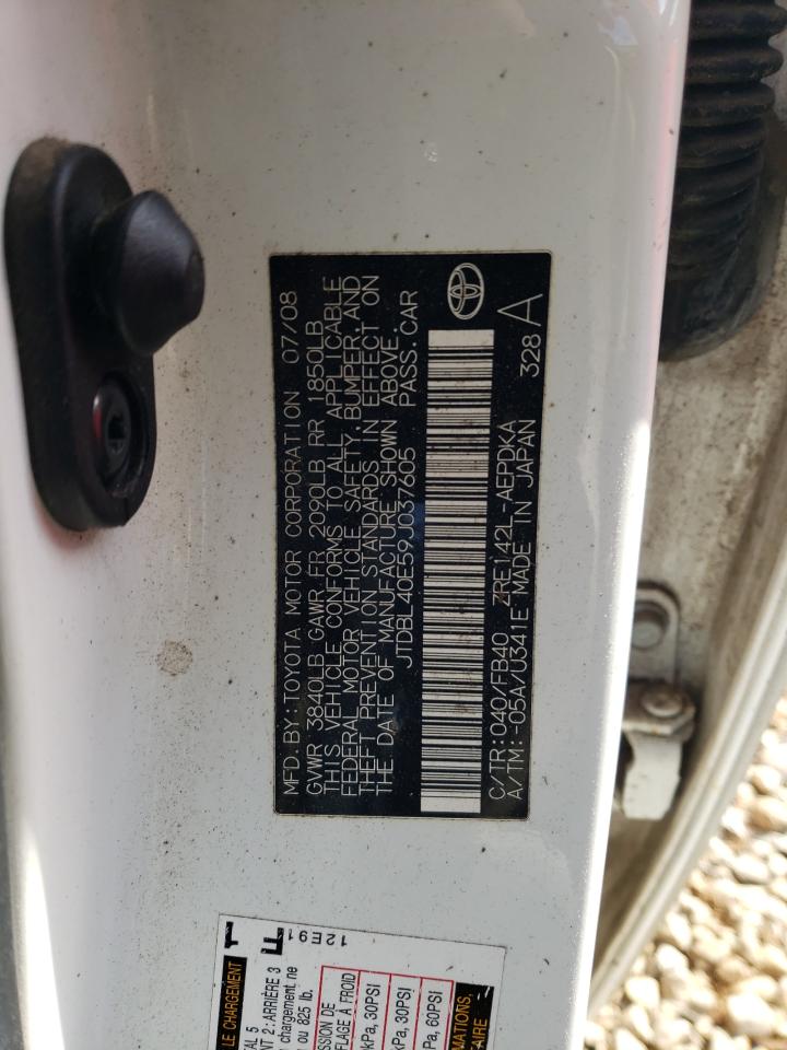 JTDBL40E59J037605 2009 Toyota Corolla Base