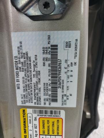 2017 FORD FUSION SE - 3FA6P0H79HR369657