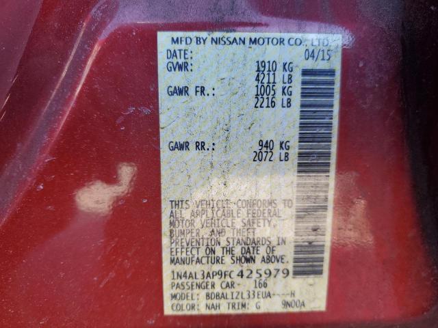 2015 NISSAN ALTIMA 2.5 - 1N4AL3AP9FC425979