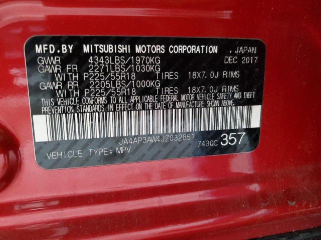 2018 MITSUBISHI OUTLANDER - JA4AP3AW4JZ032851