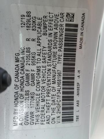 2020 HONDA CIVIC EX - 2HGFC1F34LH681967
