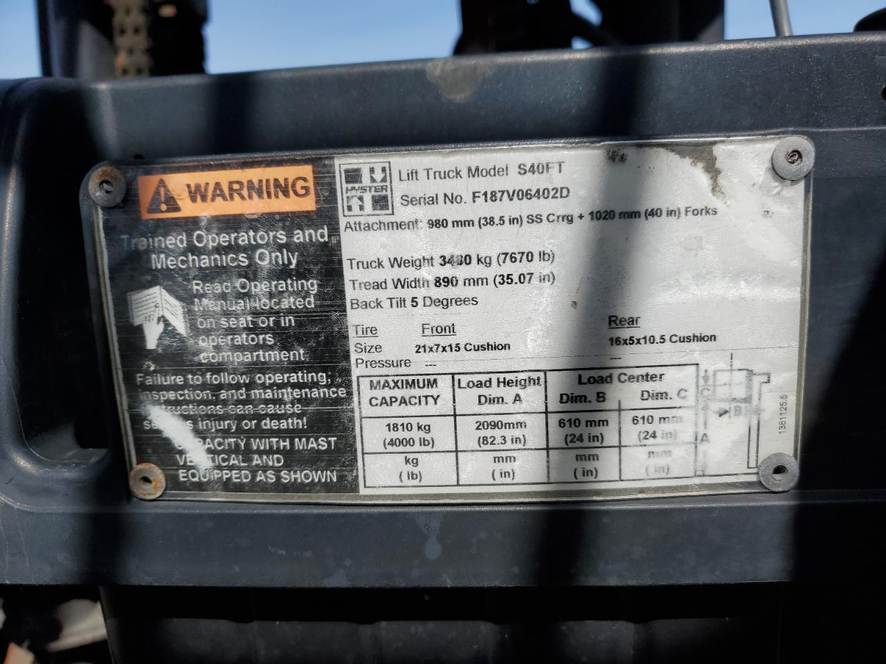 Lot #2414264181 2006 HYST FORKLIFT