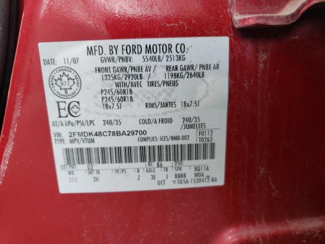 2FMDK48C78BA29700 2008 Ford Edge Sel