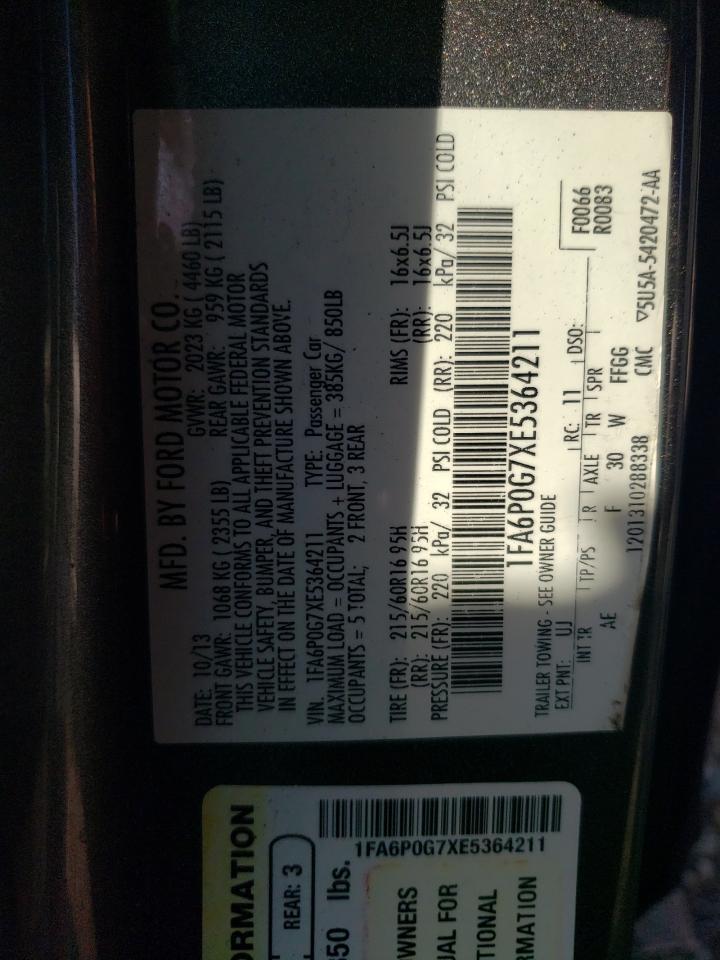 1FA6P0G7XE5364211 2014 Ford Fusion S