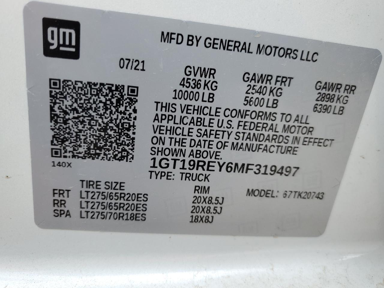 1GT19REY6MF319497 2021 GMC Sierra K2500 Denali
