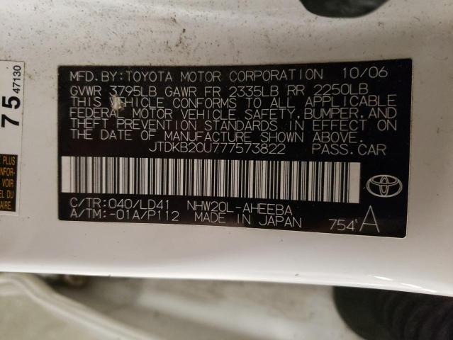 2007 Toyota Prius VIN: JTDKB20U777573822 Lot: 47332334