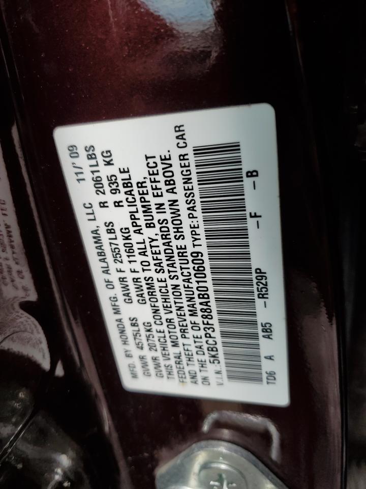 5KBCP3F88AB010609 2010 Honda Accord Exl