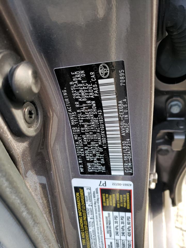 4T1BD1FK1GU183743 2016 Toyota Camry Hybrid