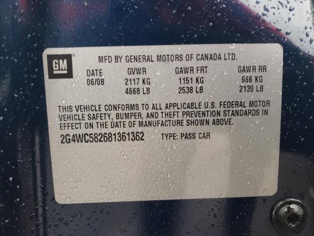 2008 Buick Lacrosse Cx VIN: 2G4WC582681361362 Lot: 42749243