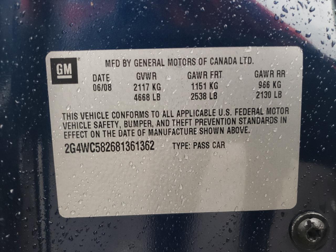 2G4WC582681361362 2008 Buick Lacrosse Cx