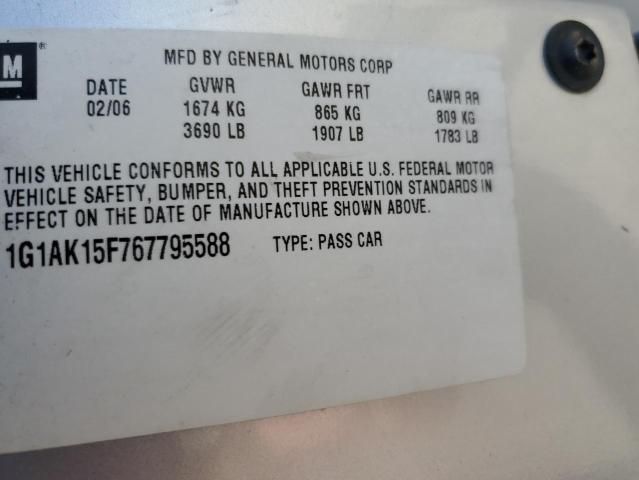 2006 Chevrolet Cobalt Ls VIN: 1G1AK15F767795588 Lot: 57355094