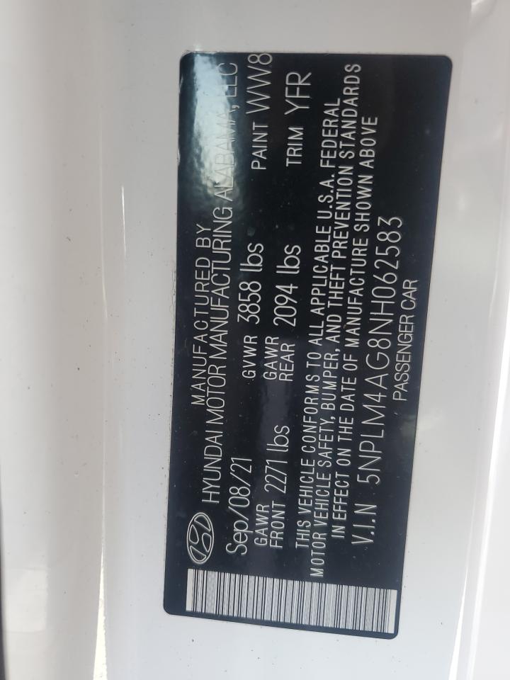 5NPLM4AG8NH062583 2022 Hyundai Elantra Sel