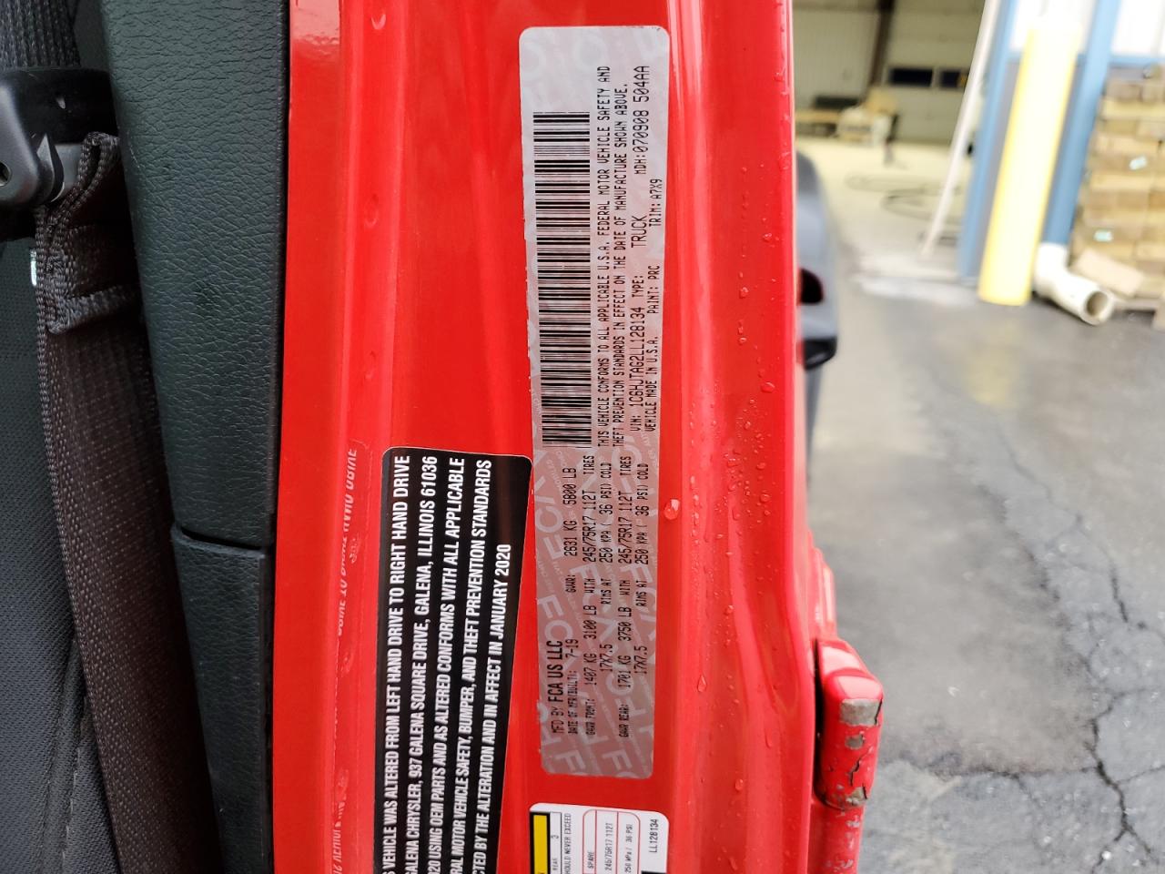 1C6HJTAG2LL128134 2020 Jeep Gladiator Sport