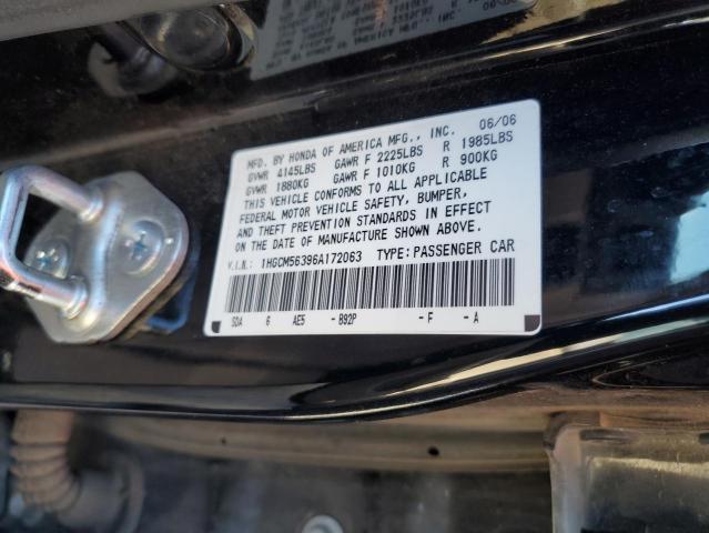 2006 Honda Accord Se VIN: 1HGCM56396A172063 Lot: 46291334