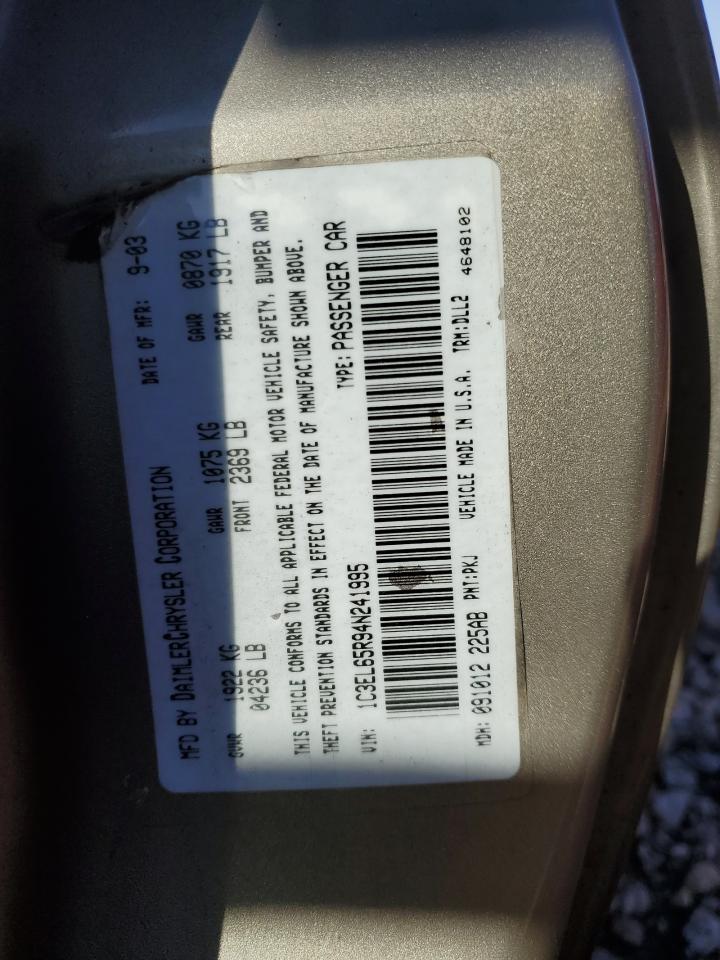 1C3EL65R94N241995 2004 Chrysler Sebring Limited