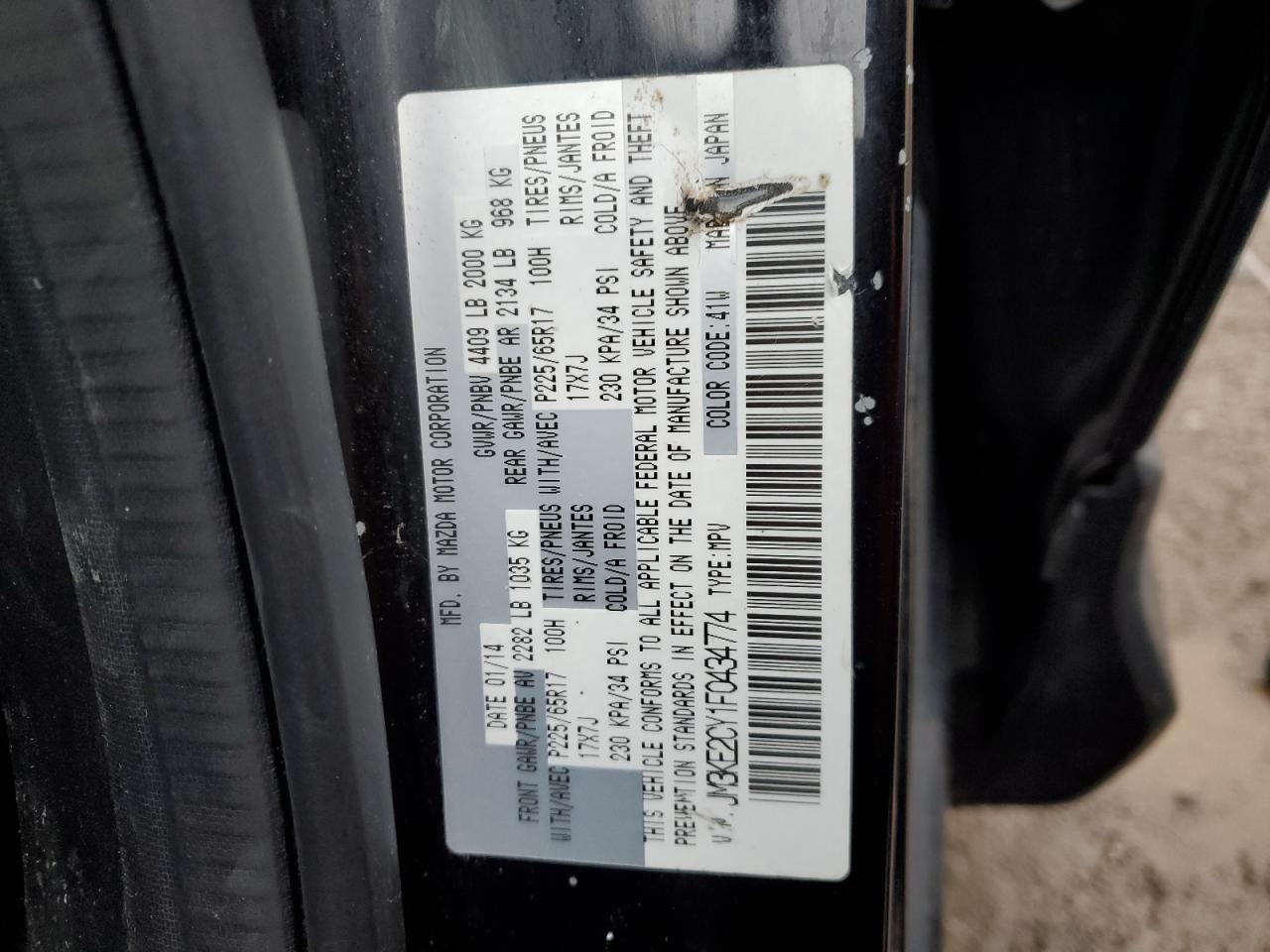 JM3KE2CY1F0434774 2015 Mazda Cx-5 Touring