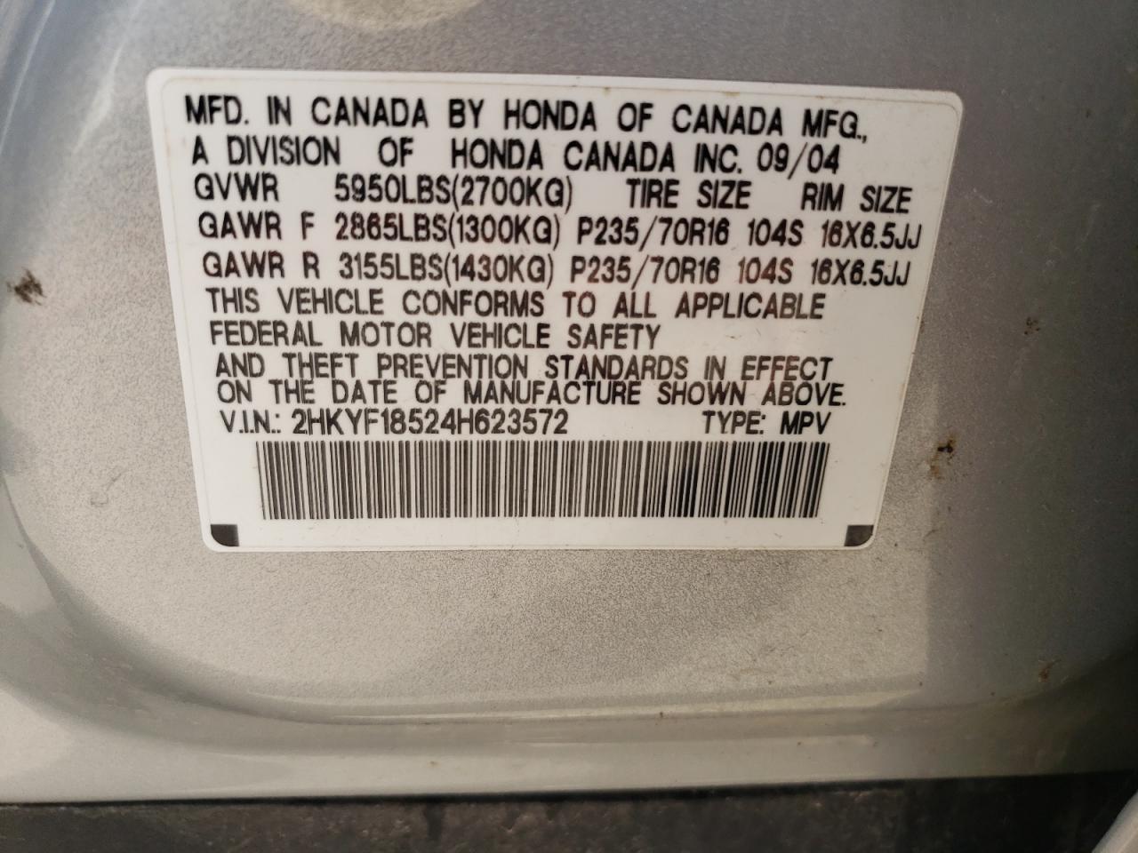 Lot #3055359344 2004 HONDA PILOT EXL